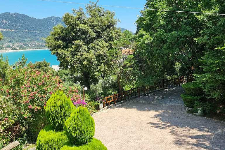 Θέα στη θάλασσα από το Villa Dimitra στη Σκάλα Ποταμιάς
